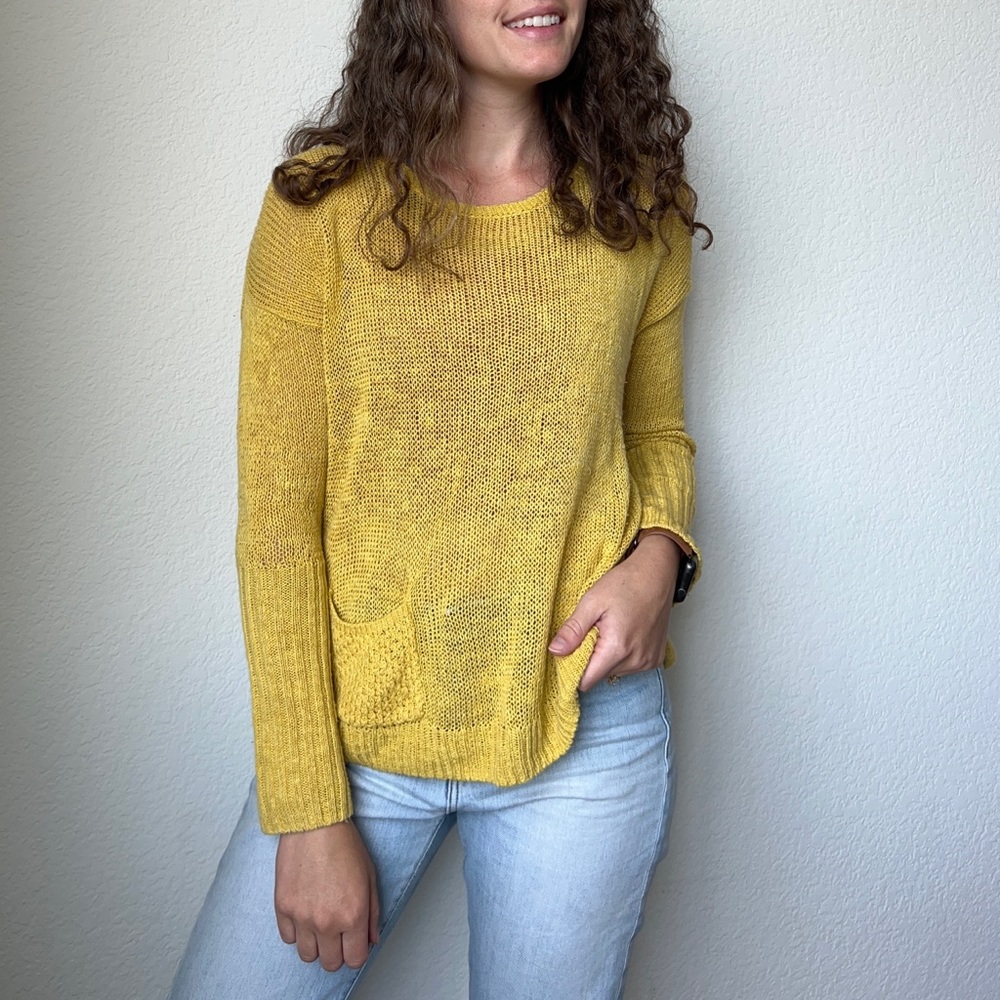 SOLD Anthropologie Sparrow Yellow Knit Sweater - Picture 8 of 8